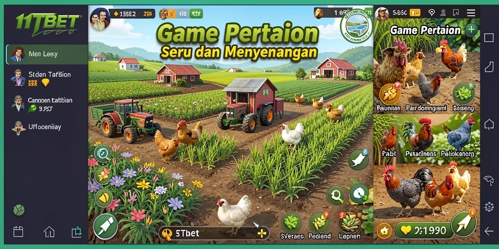 Screenshot gameplay 11TBET menampilkan aktivitas bertani yang menyenangkan.
