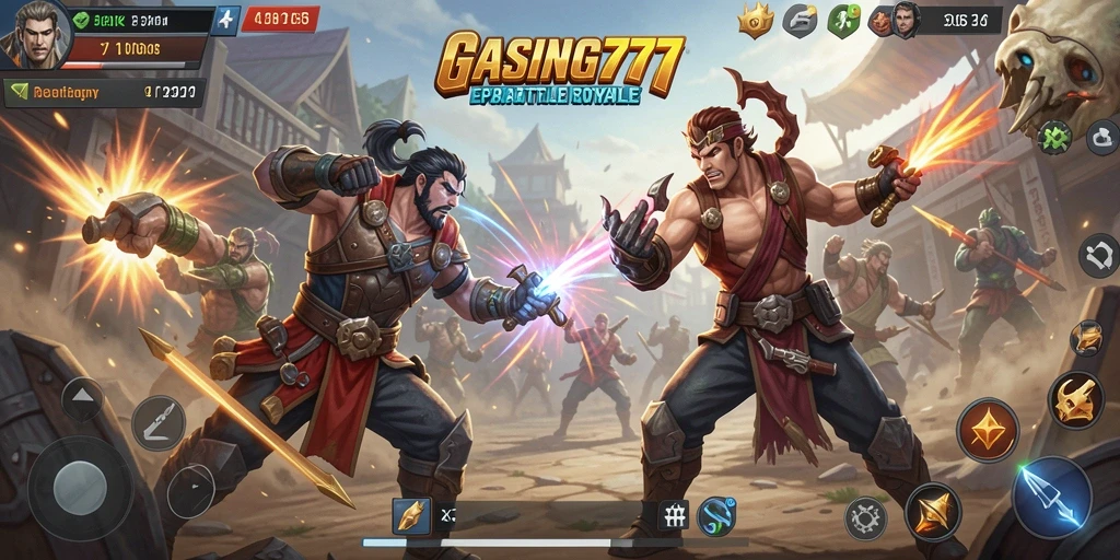 GASING777 menunjukkan pertarungan epik dalam gameplay Battle Royale.