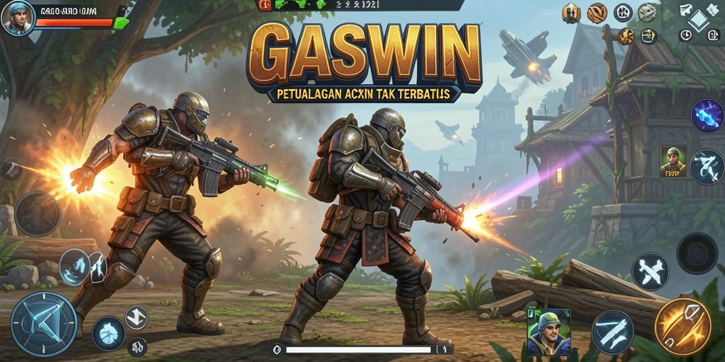 Tampilan gameplay GASWIN dengan aksi menegangkan dan grafis menawan.