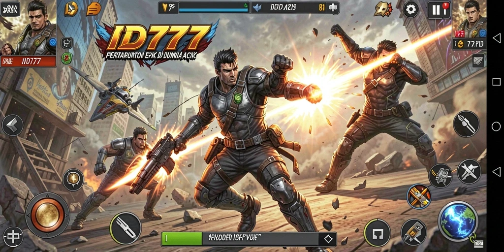 Screenshot gameplay ID777 menampilkan aksi seru dan pertarungan yang mendebarkan.