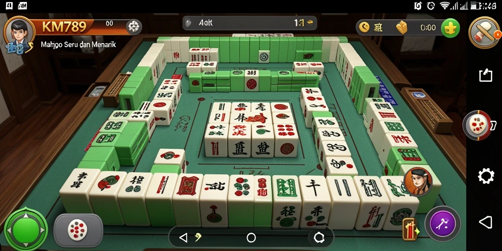 Tampilan gameplay Mahjong yang menarik dan seru di KM789.