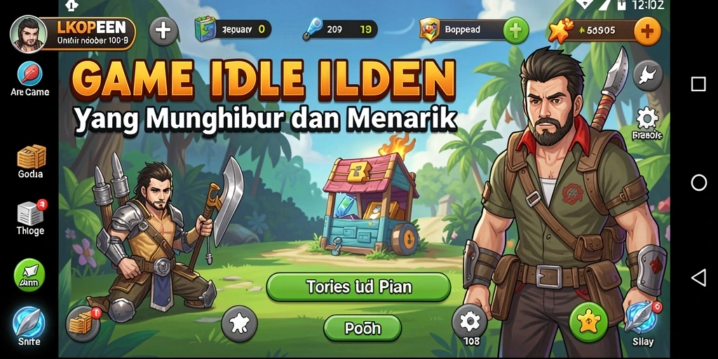 Tampilan gameplay LKOPEN menampilkan kemajuan yang otomatis dan menarik.