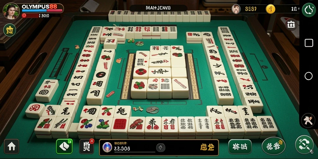 Screenshot gameplay OLYMPUS88 menampilkan aksi seru permainan Mahjong.