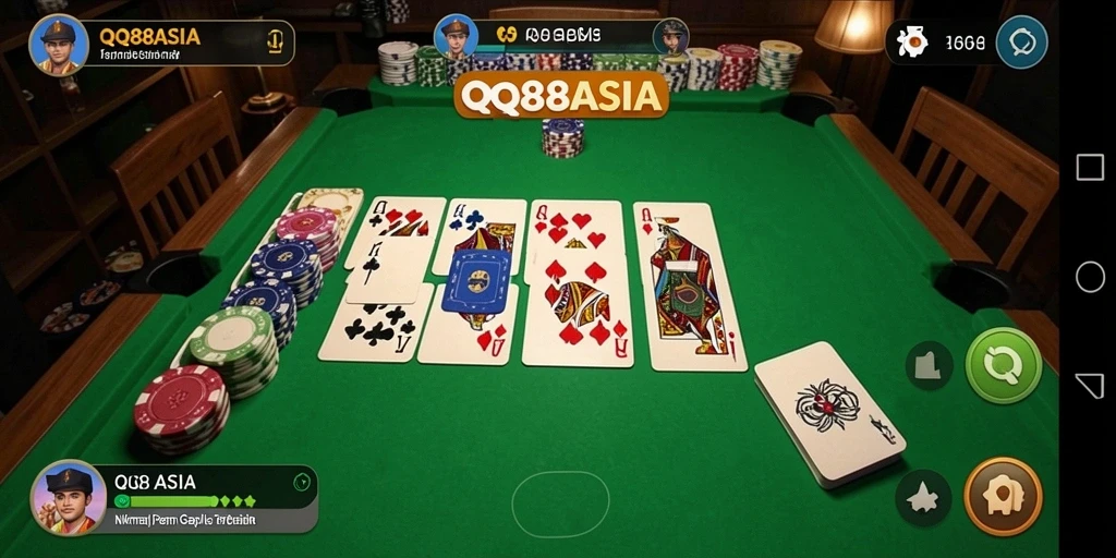Screenshot gameplay QQ88ASIA yang menampilkan keseruan bermain Gaple.