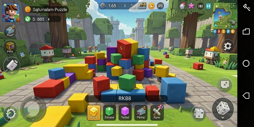 Tangkapan layar utama RK88 menampilkan gameplay puzzle yang menarik dan menantang.