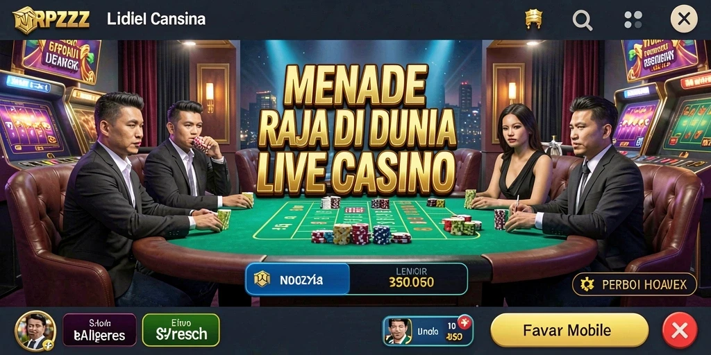 Tampilan gameplay seru di RPZZZ dengan dealer langsung dan interaksi nyata.