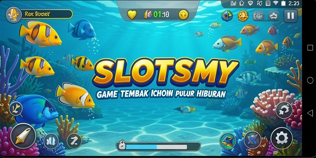 Tampilan menarik dari gameplay SLOTSMY saat berburu ikan.